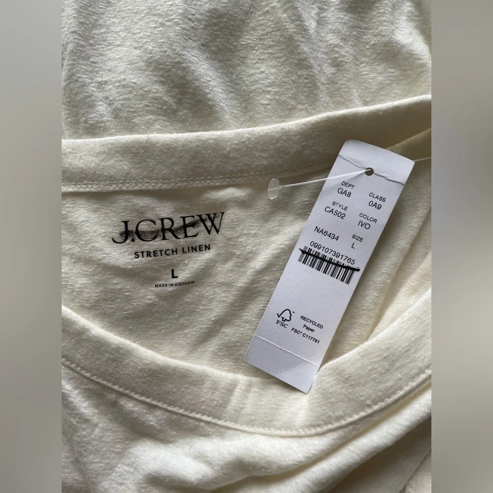 New J.Crew Stretch Linen Women Tank Top Size Large
